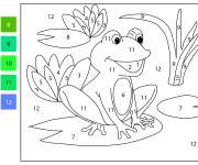 Coloriage Petite grenouille rigolote par num&eacute;ro