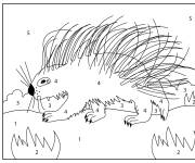 Coloriage Porc-&eacute;pic cp en plein air par num&eacute;ro