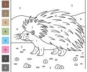 Coloriage Porc-&eacute;pic style dessin anim&eacute; par num&eacute;ro