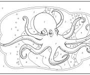 Coloriage Poulpe num&eacute;rot&eacute; &agrave; motif