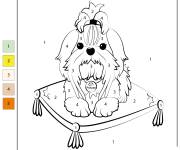 Coloriage Princesse Chiot num&eacute;rot&eacute; de 1-5