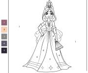 Coloriage Princesse gothique par num&eacute;ro