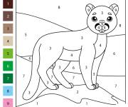 Coloriage Puma adorable num&eacute;rot&eacute;