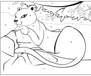 Coloriage Puma style dessin anim&eacute; par num&eacute;ro