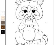 Coloriage Raton laveur num&eacute;rot&eacute;
