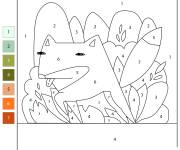 Coloriage Renard stylis&eacute; par num&eacute;ro