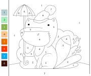 Coloriage Renarde en maternelle num&eacute;rot&eacute;