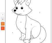 Coloriage Renarde num&eacute;rot&eacute; de 1-4