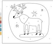 Coloriage Renne sous les &eacute;toiles