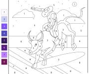 Coloriage Rodeo num&eacute;rot&eacute; de 1-8