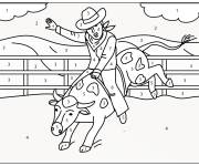 Coloriage sc&egrave;ne de rod&eacute;o num&eacute;rot&eacute; de 1-8