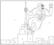 Coloriage Sc&egrave;ne du film King Kong num&eacute;rot&eacute;
