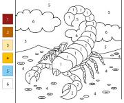 Coloriage Scorpion en jaune par num&eacute;ro