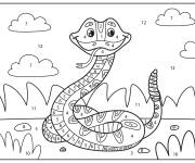 Coloriage Serpent Crotale par num&eacute;ro