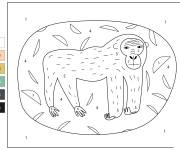 Coloriage Singe &agrave; quatre pattes par num&eacute;ro