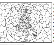 Coloriage Singe de No&euml;l par num&eacute;ro
