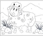 Coloriage Sourire du mouton dans le pr&eacute;