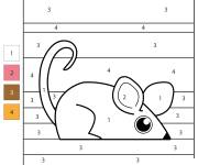 Coloriage Souris en vecteur pour enfants cp