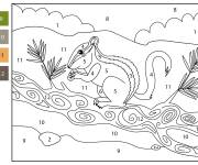Coloriage Tamia dessin num&eacute;rot&eacute; de 1-12