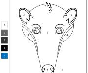 Coloriage T&ecirc;te d'antilope kawaii par num&eacute;ro