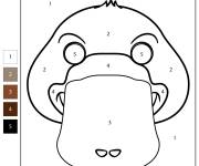 Coloriage et dessins gratuit T&ecirc;te d'ornithorynque par num&eacute;ro à imprimer