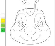 Coloriage T&ecirc;te de chenille par num&eacute;ro
