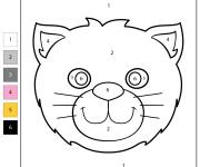 Coloriage T&ecirc;te de chenille par num&eacute;ro pour maternelle
