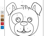 Coloriage T&ecirc;te de chien adorable par num&eacute;ro
