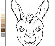 Coloriage T&ecirc;te de lama num&eacute;rot&eacute; de 1-6