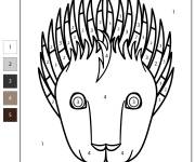 Coloriage T&ecirc;te de porc-&eacute;pic num&eacute;rot&eacute; de 1-5
