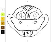 Coloriage T&ecirc;te de serpent num&eacute;rot&eacute; de 1-6