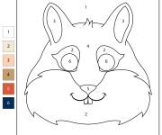 Coloriage T&ecirc;te de tamia num&eacute;rot&eacute;