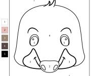Coloriage et dessins gratuit T&ecirc;te de taupe num&eacute;rot&eacute; de 1-5 à imprimer