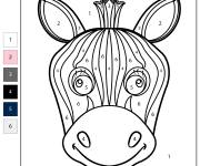 Coloriage T&ecirc;te de z&egrave;bre par num&eacute;ro