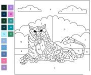 Coloriage Tigre stylis&eacute; de 1-15