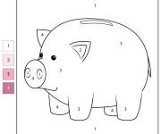 Coloriage et dessins gratuit Tirelire par num&eacute;ro à imprimer