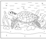 Coloriage Tortue des oc&eacute;ans par num&eacute;ro