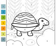 Coloriage Tortue kawaii en vecteur