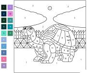 Coloriage Tortue num&eacute;rot&eacute; pour CE1