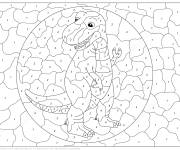 Coloriage Tyrannosaure par num&eacute;ro