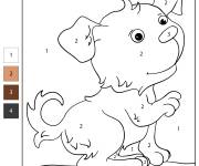 Coloriage Un chiot par num&eacute;ro