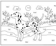 Coloriage Un Dalmatienne math&eacute;matiques par num&eacute;ro