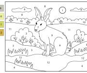 Coloriage Un li&egrave;vre et le paysage de nature