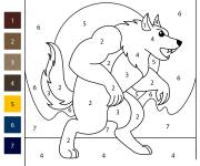 Coloriage Un loup-garou num&eacute;rot&eacute;