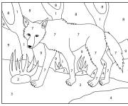 Coloriage Un loup qui semble gentil par num&eacute;ro