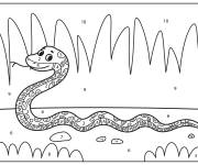 Coloriage Un serpent joyeux par num&eacute;ro