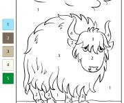 Coloriage Un Yak par num&eacute;ro