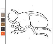 Coloriage Une insecte facile num&eacute;rot&eacute; de 1-6