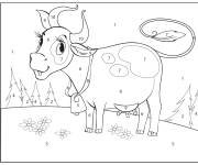 Coloriage Vache hollandaise num&eacute;rot&eacute;
