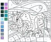 Coloriage Vache num&eacute;rot&eacute; difficile